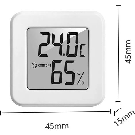 Mini thermomètre d'intérieur numérique LCD avec hygromètre et capteur d'humidité.