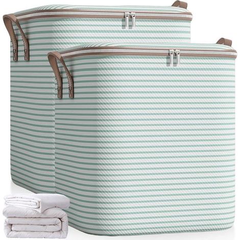 Lot de 2 sacs de rangement 180 L, grande boîte de rangement , sacs de rangement pliables pour couettes (70 x 50 cm) (1/5)