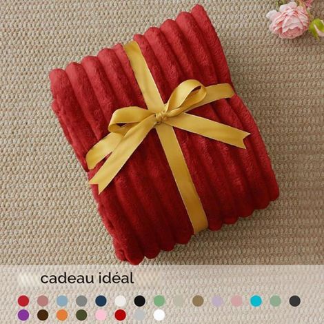 Pid Rouge Couverture Poire pour Canape 125x150 Cadeau Cocooning Doux et Chaud,125 x 150 cm Rouge ROUGE BORDEAUX COUVERTURE (1/5)