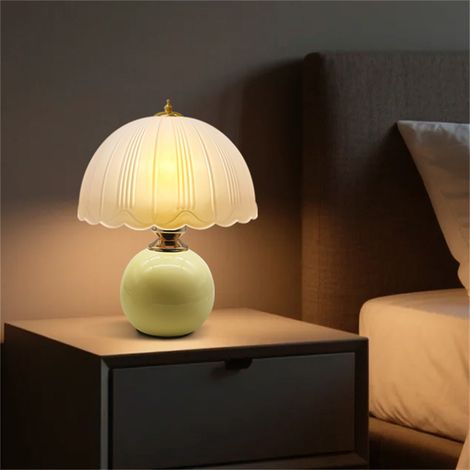 Lampe de table de chambre moderne, lampe de chevet champignon rétro, lampe de table décorative haut de gamme réglable à trois couleurs (1/5)
