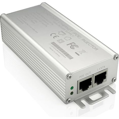 Elfcam - 150W PoE Injecteur 2,5Gb/1,25Gb pour Starlink Gen 3 et 2, Alliage d'Aluminium pour Une Excellente Dissipation de la Chaleur，Entrée 100-240V AC et Sortie 150W 48V-56V