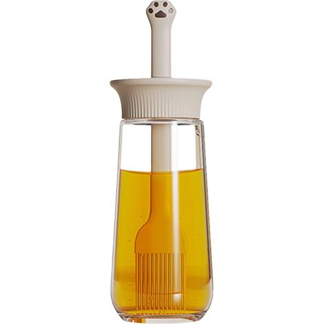 Oil brush bottle – Oil dispenser bottle with brush  Silicone basting brush  2-in-1 multifunctional glass olive oil applicator bottle for the kitchen (1/5)