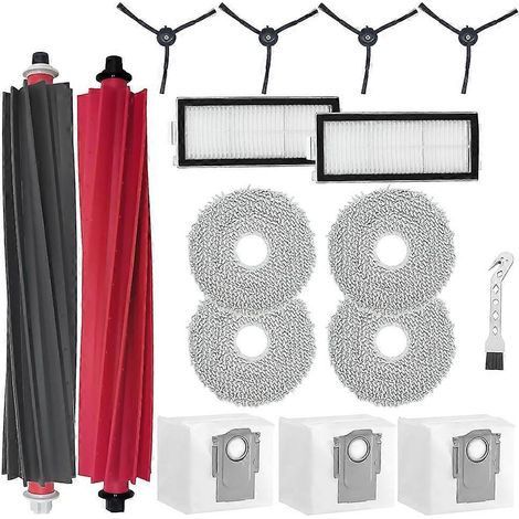 Pièces de rechange pour aspirateur Roborock QrevoMaster : brosses principales, filtres HEPA, lingettes de nettoyage, sacs à poussière (1/5)