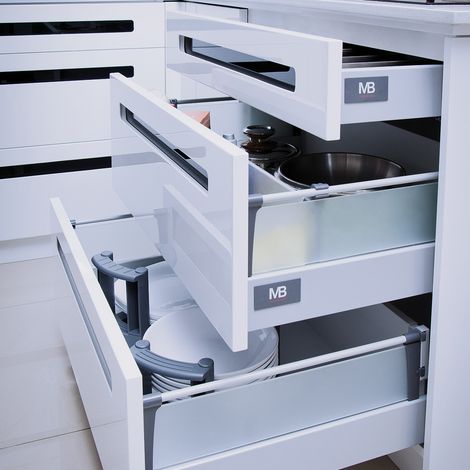 Schubladensystem Modern Box Zargenhöhe 84 mm Nennlänge 250 mm Soft-Close (1/3)