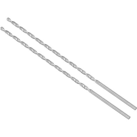 Forets Hélicoïdaux Extra Longs en Acier Rapide, 4,5mm Diamètre 250mm Longueur, Foret Hélicoïdal Droit – Applications : pour Métal, Bois, Plastique, Aluminium, 2 Pièces (1/5)