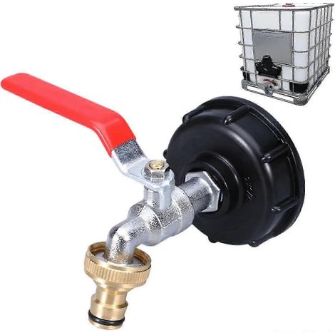 Raccord pour réservoir de 1000 litres avec adaptateur pour tuyau d'arrosage, raccord IBC S60x6 (1/4)