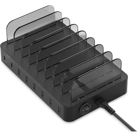 CONCEPTRONIC Ladegerät 8Port 75W,2xUSB-C/6xUSB-A Desk PD sw (OZUL02B)