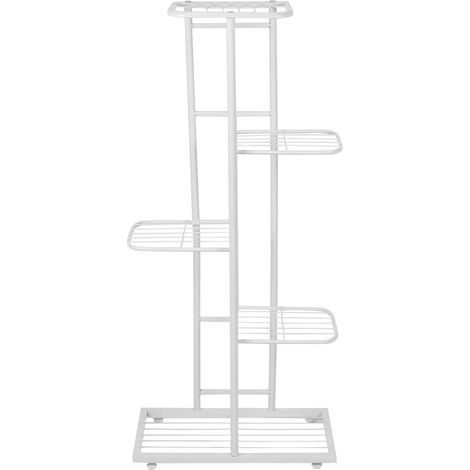 5-stöckiges Indoor-Blumenregal für Töpfe und Pflanzen, idealer Ständer für Garten oder Balkon (weiß). (1/5)