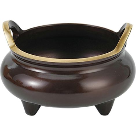 Cadre de support en bronze, support d'incinérateur de style chinois, avec pieds robustes, cadre de support et protections de pont de sécurité. (1/5)