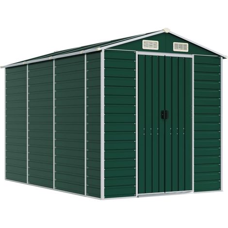 Caseta de jardín verde 191x300x198 cm acero galvanizado vidaXL
