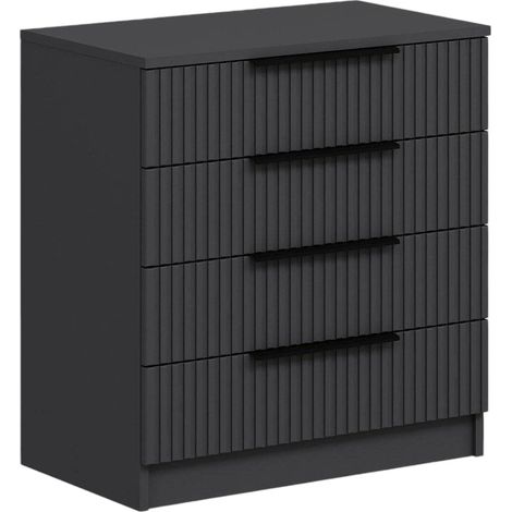 Kommode Vicente, 7 Schubladen, Schiebetüren, Schließsystem, 72x42x77h cm Anthrazit