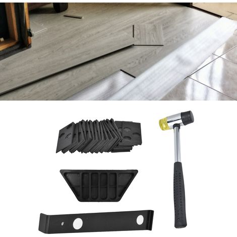 Outils pour la pose de parquet composite en bois massif, maillet en caoutchouc pour parquet contrecollé, crochet de traction, planche à frapper, kit d'inserts (23 kits) (1/5)