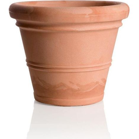 Ac-Deco – Pot de fleurs Chianti D 50 cm H 41 cm en résine marron – Contenance 36L – Résistant aux UV et aux chocs