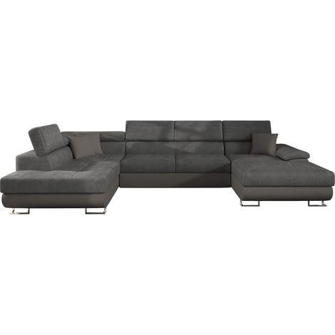 Sofá rinconero Comfivo 190, Soft 029 + Uttario Velvet 2971 + Soft 029, Función de descanso, Almacenaje, 345x202x71cm, 0 (1/5)