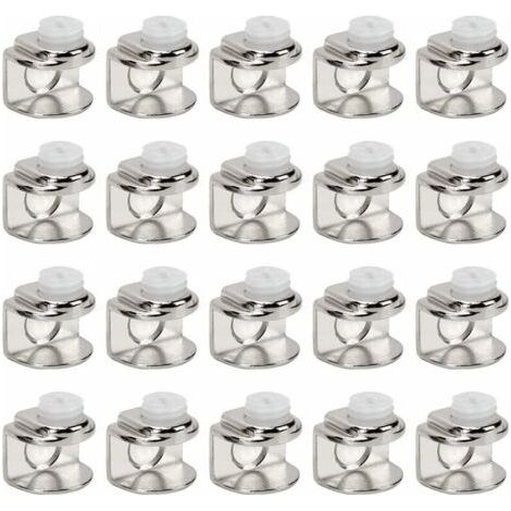 20 Pièces de pinces à verre,support etagere verre,Fixations Réglable Support peuvent installer de verre de 4 à 9 mm d'épaisseur
