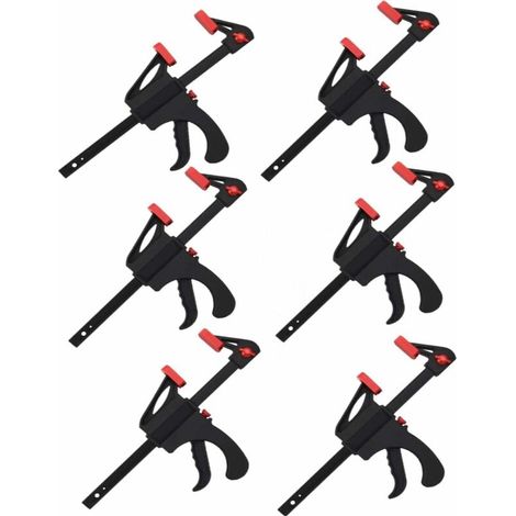 Lot de 6 Pinces de Serrage Rapides pour Menuiserie et Bricolage (1/4)