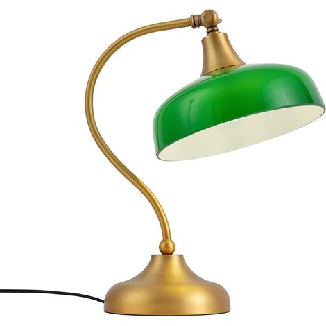 QAZQA Lampada da tavolo classica bronzo con vetro opale verde -