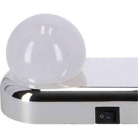 Miroir lumineux 4 spots LED, éclairage LED intégré, miroir mural salle de bain, design moderne, 4 ampoules incluses (1/4)