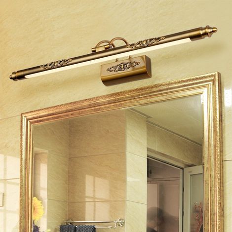 Rétro Deux Style Européen 12w Led Miroir Appliques Murales,métal Salle De Bain Luminaire Rétro Luminaire Feux Inclus Ampoule-8w-50cm-lumière Blanche [Classe énergétique A++]