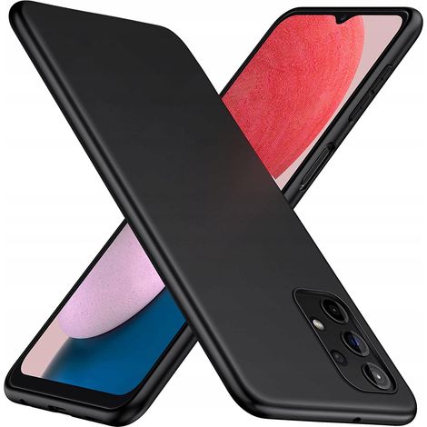 CUSTODIA SOTTILE E MORBIDA NERA OPACA PER SAMSUNG GALAXY A13 4G + VETRO (1/5)