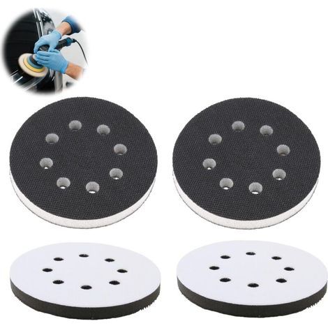 4-teiliges Set aus 125-mm-Schaumstoff-Zwischenpads mit 8 Löchern für runde und 125-mm-Polierscheiben sowie Schwamm-Zwischenpads für Schleifscheiben und Polierplatten (1/5)