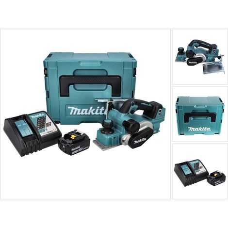 Makita DKP 181 RG1J Pialla a batteria 82 mm 18 V brushless + 1x batteria ricaricabile 6,0 Ah + caricatore + Makpac