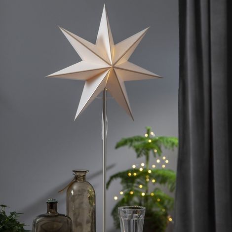 Standleuchte "Astro", weiß, 74x35 cm, Batterie (1/5)