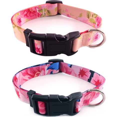 Collier Pour Chien Réglable En Polyester Avec Impression Par Transfert Et Coutures Réfléchissantes Pour Extérieur Taille Moyenne (1/5)
