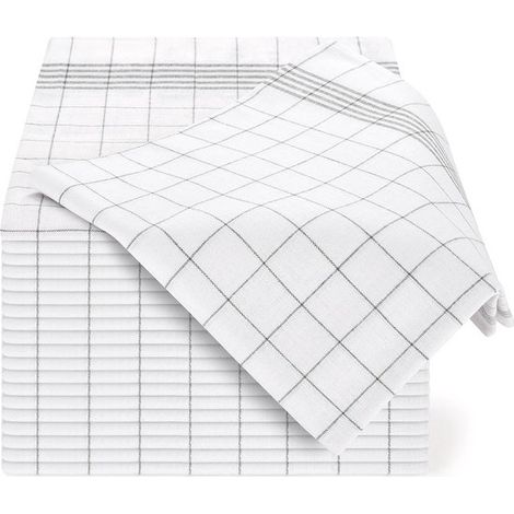 Set di strofinacci di alta qualità, 45 x 65 cm, 20 pezzi, lavabili in lavatrice, altamente assorbenti, elegante motivo a quadri, verde chiaro. (1/5)