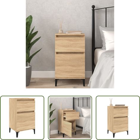Holz Nachttisch - Nachttisch Sonoma-Eiche 40x35x70 cm (1/5)