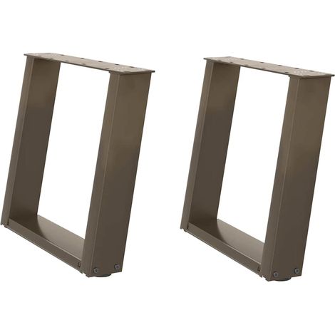 Maison Exclusive - Couchtischbeine U-Form 2 Stk. Naturstahl 50x(4