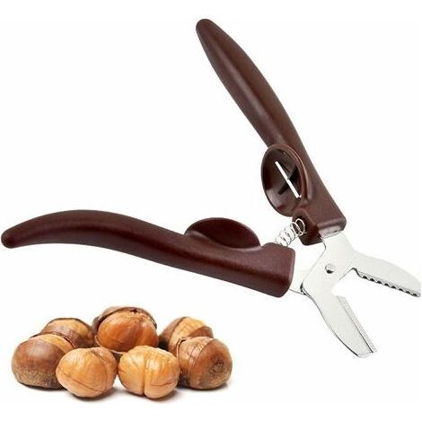 Pince à châtaigne, coupe - châtaigne, cutter, acier inoxydable, pince à châtaigne, ouverture, ouvre - châtaigne, outil de cuisine multifonction (marron) (1/5)