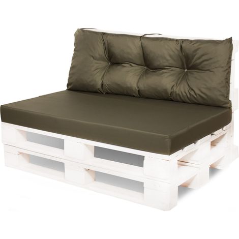 Coussin de palettes, Jeu de coussins de jardin 120x50 et Dossier 120x50cm Vert / coussin de palettes pas cher extérieures (1/3)