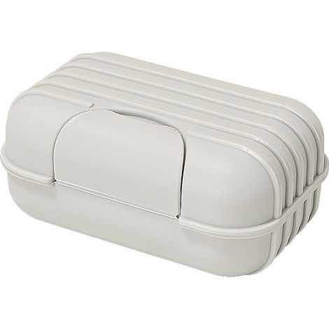 Jabonera de dos piezas con tapa, jabonera de viaje portátil, jabonera con base elevada, plato de aseo de viaje impermeable y a prueba de fugas, adecuado para la ducha y actividades al aire libre (verd