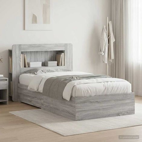 Cadre de lit avec rangement Sonoma gris 80 x 200 cm (1/5)