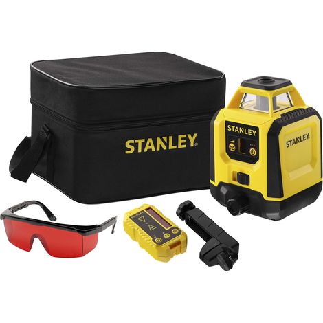 Niveau laser rotatif - faisceau rouge - possède une portée de 240 m et une précision +/- 6 mm à 30m - livré avec piles - pochette rigide -lunettes -cible et cellule de détection -STHT77616-0 (1/5)