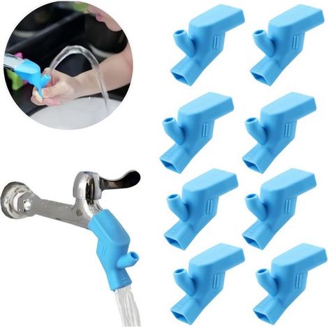 Set di 8 prolunghe per rubinetto, accessorio per rubinetto, rubinetto per bambini, ausilio per lavarsi le mani per bambini, prolunga per rubinetto in silicone, prolunga per rubinetto (1/5)