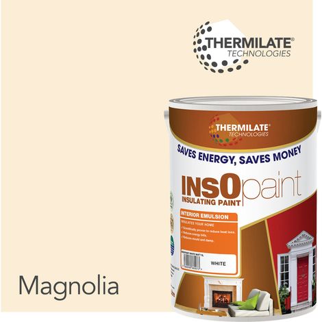 InsOpaint Interior Emulsion Paint - Anti Mould, Insulating & Snergy saving for Interior Walls & Ceilings - Londons Magnolia - 5L