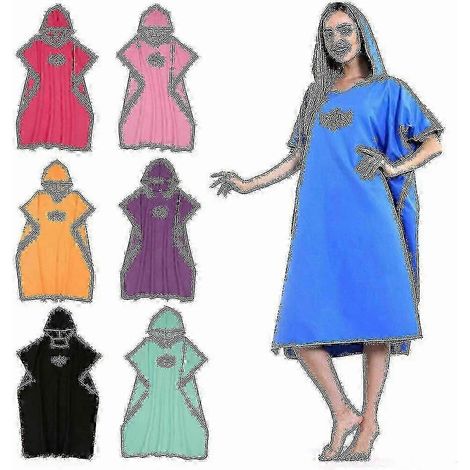 Poncho de plage, peignoir à capuche à séchage rapide, serviette de bain (1/5)