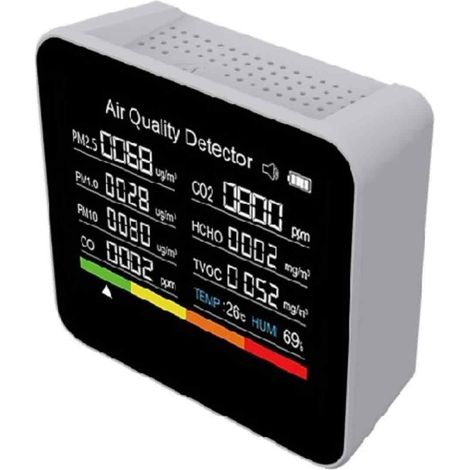9-in-1 Luftqualitätsmonitor Messgerät TVOC HCHO PM2.5 PM1.0 PM10 Temperatur Feuchtigkeitsmessung