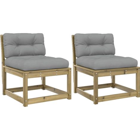 Maison Exclusive - Divani Giardino con Cuscini 2 pz in Legno Impregnato di Pino (1/5)