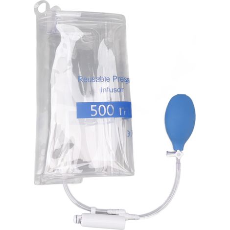 Pochette de perfusion à pression médicale pour transfusion rapide de sang et fluides, étanche et professionnelle. (1/5)