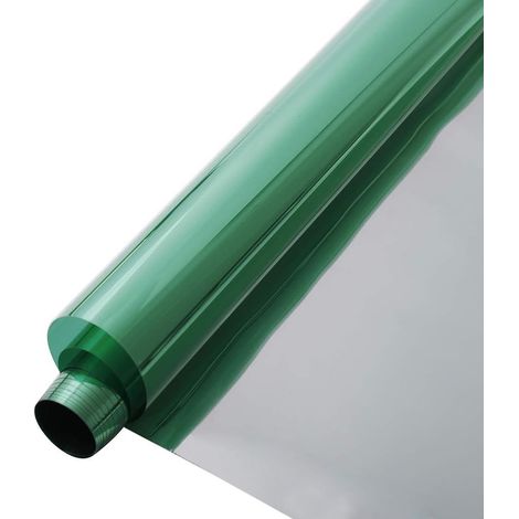 Film de protection d'inspection pour miroir, 40 x 100 cm, argent vert, film pour fenêtre miroir auto-adhésif, film de confidentialité, film de protection solaire réfléchissant, film unidirectionnel po