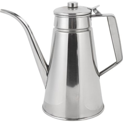 Pot à huile en acier inoxydable 304 avec couvercle, bec long, étanche, sauce soja, distributeur de vinaigre, bouteille de rangement pour la cuisine à domicile L 1,2 L (1/5)