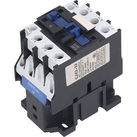 Contacteur alternatif triphasé 32 A, type rail DIN, contacts argentés, normalement ouvert, basse tension, 110 V (1/5)