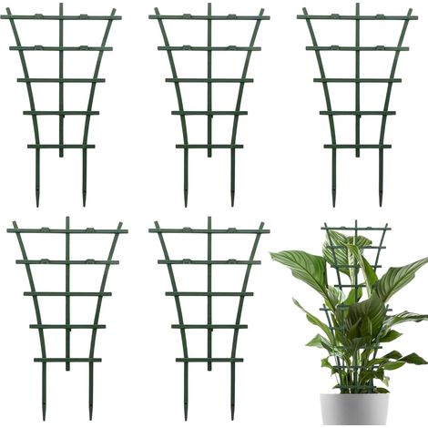 Treillis de pot de plante, treillis de soutien de 5 pièces, treillis d'escalade de fleur de plante, entraîneur d'escalade de plante de bricolage de jardin en plastique