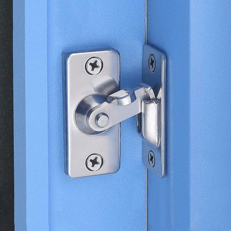 Pestillo de puerta de 90 grados, cierre angular de seguridad de acero inoxidable para puertas de empuje, corredizas y de granero, níquel satinado (1/5)