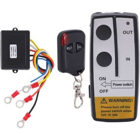 Kit de télécommande de treuil sans fil avec récepteur 12V 24V, accessoire universel longue portée de 75 pieds (1/5)