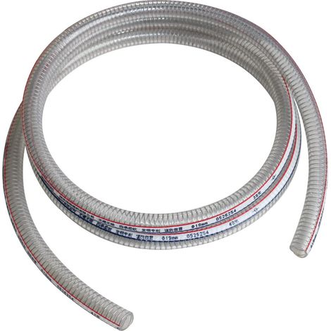 Tuyau PVC Transparent pour Jardin 4m 7m Pompe à Eau Essence Diesel Tube Renforcé Spirale (1/5)