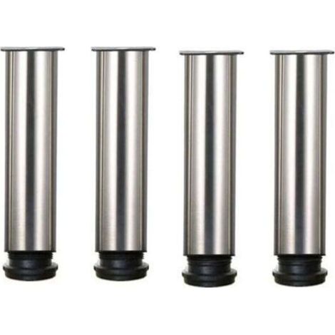 Patas para muebles - Juego de 4 patas de acero inoxidable de altura ajustable para sofá, mesa y armarios - 20 cm x 20 cm